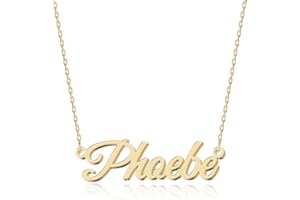UMAGICBOX Exquisite Personalized Name Necklace|Choose from 14 Font Styles|Customizable 18K Gold Plated Stainless Steel & Sterling Silver Pendant|Unique Gift for Her