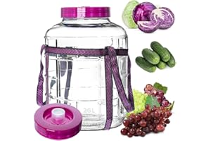 KADAX Globo de fermentación, globo de vidrio con tapa de plástico, globo de vino, globo de fermentación de vidrio, vidrio universal, vidrio de pepino, tarro de almacenamiento, recipiente de