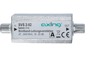 Axing SVS 2-02 bredbandsförstärkare 20 dB satellit,silver, 1 st