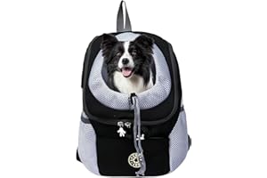 BYZESTY Plecak dla psa, plecak dla kotów, przenośny, oddychający, regulowany, plecak do transportu kotów, plecak dla psów z okienkiem, na podróż, na zewnątrz, wędrówki (czarny)