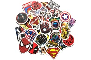 YiYaO Lot d'autocollants, autocollants en vinyle 50 pcs autocollants graffiti super-héros imperméables, adaptés pour voiture, vélo, planche à roulettes, bagages, ordinateur portable