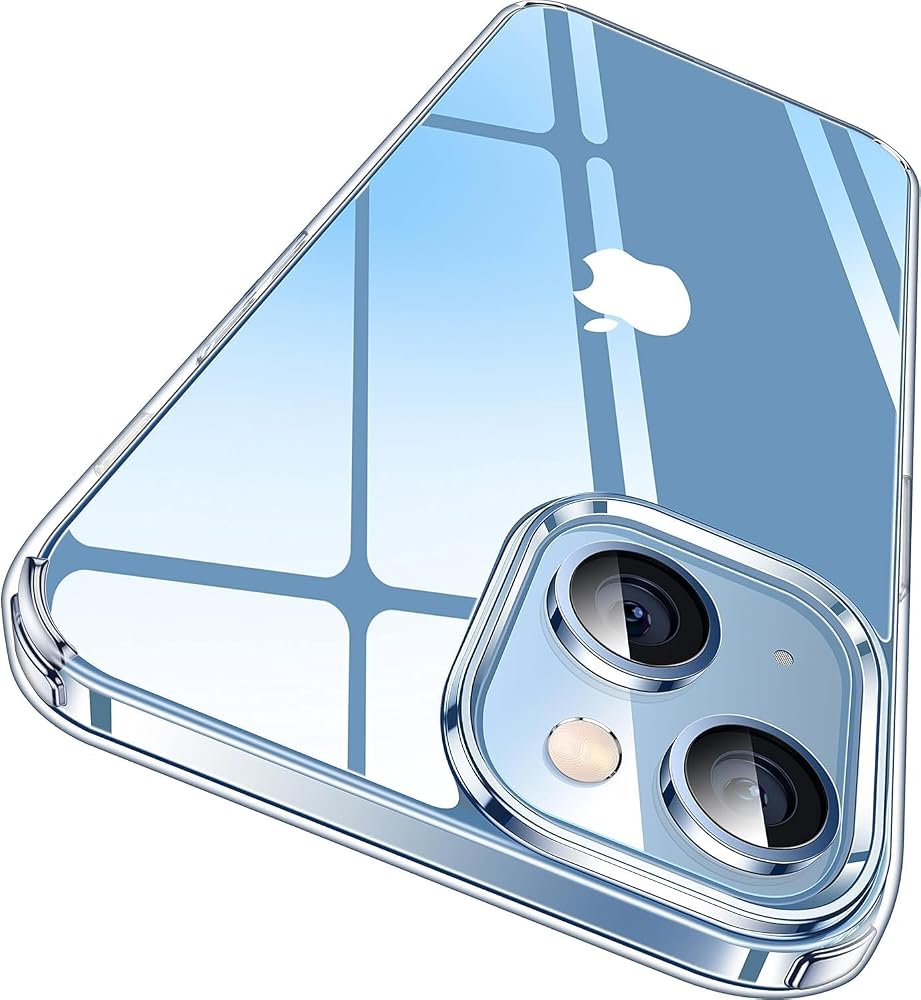[SARARMAZ] iPhone 13 ve 14 ile uyumlu Crystal Clear Mika Darbe Emici Şeffaf Kılıf (Şeffaf Mika Sararmaz,13-14)