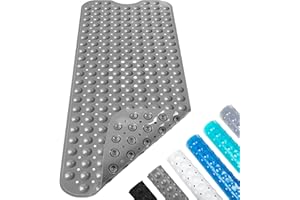 BAOZUN Badewannenmatte Duschmatte 100x40 cm Badewanneneinlage Antirutschmatte rutschfest Maschinenwaschbar (Grau)
