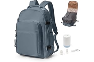 bergsalz Zaino Sottovuoto Viaggio Con Pompa,Zaino Da Viaggio Grande Da Donna Uomo Aereo Bagaglio a Mano Ryanair Con Sottovuoto Incorporato Blu Zaffiro