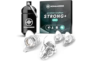 ‎SCHALLWERK Schallwerk ® Strong+ Daily - unauffällige Gehörschutz Ohrstöpsel – dämpfen Lärm & erhalten Tonqualität – Ohrenstöpsel transparent - Earplugs geeignet für Musik, Alltag, Arbeit & Lernen