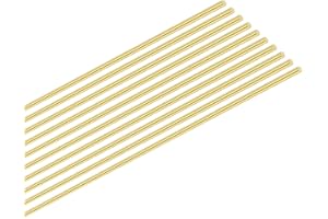 M METERXITY 10-Pack Brass Rod, 0.5mmx200mm H65 Solid Brass Round Rods for Knife Handle Pins Material Knife Making Supplies/Shaft Pins Crafts/Model DIY, Lathe Rivet Dowel Stock Tube