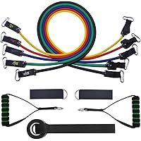 Loowoko Resistance Bands Widerstandsband Set, Fitnessbänder Set Gymnastikband mit Türanker, Griffen, Knöchelriemen für Ganz-Körper-Workout Yoga Pilates Fitness