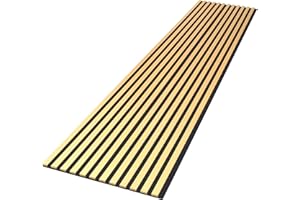 wohnartig Akustikpaneele 1,485m² - 275cm x 54cm* set - 2 Stück 275cm x 27cm | Gold 862 | Wandverkleidung | Lamellenverkleidung | Akustikpaneel | Wandpaneele auf filz | Akustikfilz | Lamellenwand
