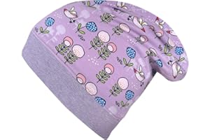 Wollhuhn 20209036 Bonnet en laine écologique pour fille Motif oiseaux Lilas