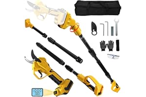 PANTHEM Sécateur électrique sans fil 2 en 1 pour Dewalt 20 V 18 V - Moteur sans balais - Scie d'élagage électrique - Ciseaux LCD pour élaguer les arbres, les arbres fruitiers (sans batterie)