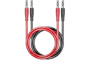 Cleqee 4mm Banana Plug to Banana Plug Test Leads Copper Cable Wire 2PCS 3.3ft/1m for Multimeter Electrical Testing