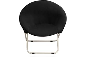 NIBESSER Copripoltrona Elasticizzato Rotondo Jacquard Foderer per Poltrona Relax Moderno Lavabile Antiscivolo Coprisedia per Soggiorno Sala da Pranzo Cucina Bar Ufficio(Jacquard#Nero)