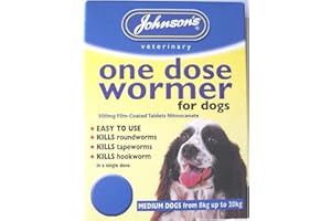 OnlineDiscountStore Medium upto 20 kg - Johnsons One Dose Easy Wormer Tablet Worming Dogs Dewomer