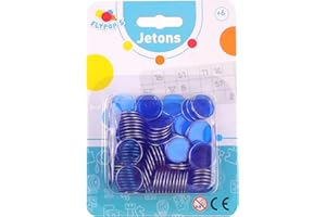 MGM FLYPOP'S 141122LIN S-141122LIN 100 Loto Chips-Red or Blue-Metal And Plastic-for Ages 6+, Multicolored