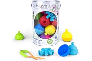 Lalaboom - Preschool Educational Beads - Montessori Shapes and Colors Construction Game and Learning Toy for Babies and Children from 10 Months to 4 Years Old - BL200, 24 Pieces