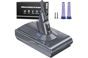 Batteria per Dyson V8, Keenstone 6500mAh Batteria di Ricambio per Dyson V8 Absolute Fluffy Animal SV10 Motorhead Slim Fluffy Total Clean Extra con 2 Filtri