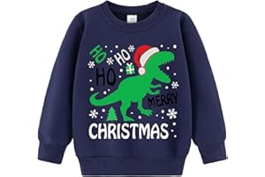 LXKA Boys Kids Christmas Jumper Sweatshirt Xmas Jumpers Reindeer Snowmen Santa Long Sleeve Tops Cotton T-Shirts Toddler Crew Neck Casual Winter Clothes Age 1-7 Years