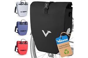 Valkental - Borsa portabagagli grande e impermeabile - Volume di riempimento 28 & 20 litri - Borsa da bicicletta per portabagagli (Nero, 20L)