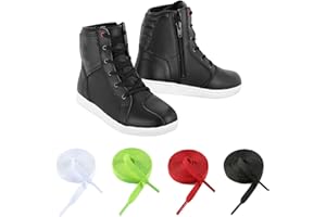 REXTEK Motorrad-Reitschuhe für Herren, Leder, Motorrad-Straßenrenn-Turnschuhe, gepanzerte Stiefel, rutschfeste Sohle, kurze Stiefeletten für Herren und Jungen, CE-geprüft [EN-13634]