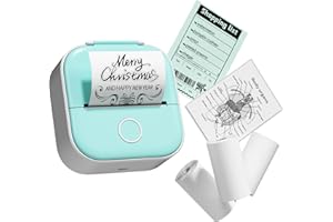 COLORWING Mini Stampante con 3 Rotoli di Carta Adesiva, Stampante Termica Senza Inchiostro per iPhone, Bluetooth, per Foto e Appunti, Compatibile con Phomemeo App