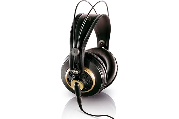 AKG K240 Studio - Casque d'écoute de Studio Professionnel Semi-Ouvert, Supra-auriculaire, Conception Haute Performance, adaptateurs 3,5 mm et 1/4", Serre-tête Auto-réglable
