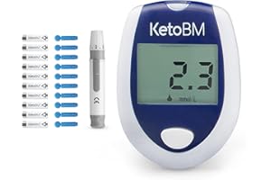 KetoBM Blood Ketone Meter Kit for Keto Diet Testing - Complete Ketone Test Kit with Ketone Monitor, Keto Strips, Lancing Device & Lancets