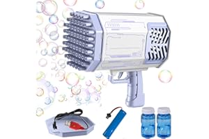 JOKILY Zestaw pistoletu do baniek mydlanych, automatyczny ekspres do baniek mydlanych, 100 ml, maszyna do baniek mydlanych, dla dzieci, na imprezę, wesele i urodziny (fioletowy)