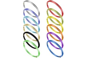 PERFETSELL 12 rotoli di filo per gioielli in alluminio colorato, 0,8 mm, multicolore, per gioielli fai da te