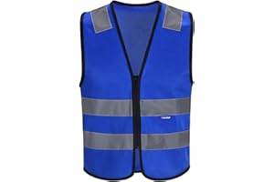 AYKRM Gilet de Securité Réfléchissant Haute visibilité,Gilet Jaune Réfléchissant,Gilet d'équitation, Fluo Moto Auto, Haute Visibilité, EN20471 Conforme à la Norme