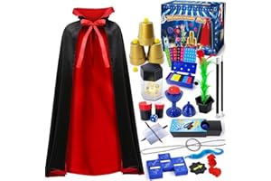 PATIFEED Kit di Magia, Giochi di Magia con Costume da Mago, Trucchi Magici per Bambini di 6 7 8 9 10 11 12 Anni