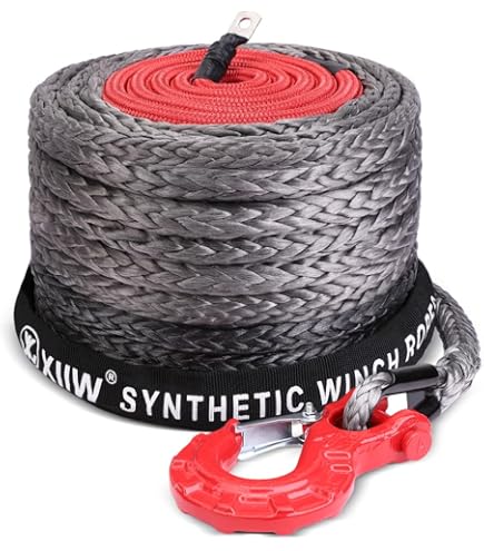 2024Cable De Cabrestante De 4,8 Mm X 15 M, Fibra Sintética, 5500 Libras De Resistencia A La Rotura Resistente Al Agua Para Remolque Atv Utv Azul
