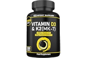 SS SPORT SUPPLIES Vitamin D3 K2-500 Micro Tablets - 16 Month Supply - Vitamin d3 4000 iu and k2 100μg (MK7) - Vegetarian and UK Manufacture - Supports Immune Sytem & Bone Health