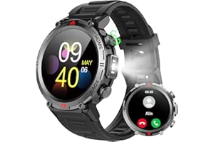 IFMDA Smartwatch Herren Damen mit Telefonfunktion - 1,45" LCD Sports Smart Watch, 300 mAh Fitnessuhr Heart Rate Sleep Blutsauerstoff Monitor, Schrittzähler für IOS und Android