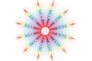 The Christmas Workshop 73689 Colour Changing Smart Lights / 12 LED Strips/Remote Controlled/Easy Self-Adhesive Installation/USB Powered