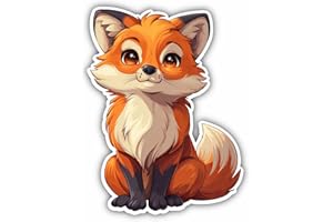 Samunshi® Süßer Kawaii Fuchs als Sticker Anime Tiere Autoaufkleber für Motorrad Fahrrad Roller oder Auto Sticker Fahrrad Mtb Mountainbike Rennrad Cartoon Retro Aufkleber 8x10cm