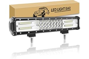 RIGIDON Barra LED Fuoristrada 38cm 216W Barra Luce a Led, 12V 24V Impermeabile Fari LED Luce da Lavoro Offroad Camion Trattore Auto Veicoli 4x4 4WD ATV SUV, 6000K Bianca Luci di Guida