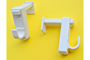 FRIEDOLA Klemmträger für Gardinenstangen,für Cafehaus- und Vitagestangen (1Paar), Weiß