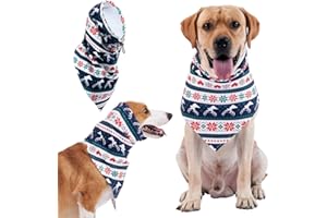 HuaLiSiJi Hund Snood Ohrenwärmer für Hunde Hundehalstuch Weihnachten Bandana für Hunde, Hundehalstuch Bandanas, für Kleine Hunde, Mittelgroße Hunde und Große Hunde (M, Blau)