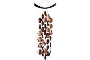 Woodstock Chimes Luz de Luna Carrillón para Jardín - 34 Discos Color Cobre Envejecido