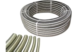 Sani-Flex Edelstahlwellrohr DN8 bis DN25, 1.4404, enggewellt, Meterware, für kleine Radien, DN-Größe: DN20-1 Zoll, Silber, 1 Meter, 16 bar, Industrielle Anwendungen