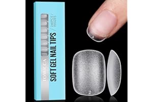 TOMICCA Owalne, 240 sztuk sztucznych tipsów do paznokci żelowych, sztuczne paznokcie francuskie, bardzo krótkie tipsy do pełnego pokrycia, tipsy do salonów paznokci i "zrób to sam", 15 rozmiarów