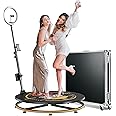 MWE 360 Photo Booth Machine with Flightcase, Logo Customisation, Software Remote Control, Automatic 360 Spin, for 2-3 People to Stand on, Suitable for Parties, Weddings, Rentals (26.8"-CD)