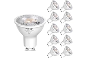 WAXP GU10 LED Spotlight Bulbs 5W, Cool White, 6500K, 365lm, No Flickering, Energy Saving Led Bulbs, Equivalent 40-50W GU10 Halogen Spot Light Bulbs, Non-Dimmable,10 Pack