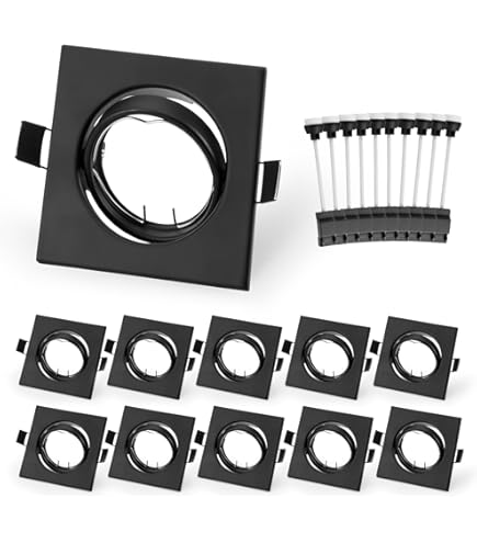 Porta Faretto Orientabile Incasso 90mm Quadrato Luci Soffitto Lampade Gu10 Gu5 3 Colore Nero 84733869 - Foto 12