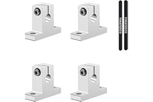 YIMATEECO Linear Rail Limit Fixing Guide Support, 4 Pack SK12 Aluminum Alloy Linear Shaft Support Bracket Mount Block Stopper, Vertical Optical Axis Support Shaft for 12mm Motion Shaft Guide (SK12)