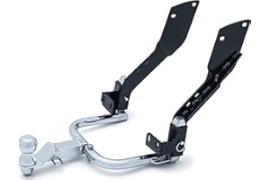 Kuryakyn 7657 Motorcycle Accessory: Receiver Hitch with 1-7/8" Diameter Trailer Hitch Ball for 2014-19 Harley-Davidson Touring Motorcycles, Black/Chrome
