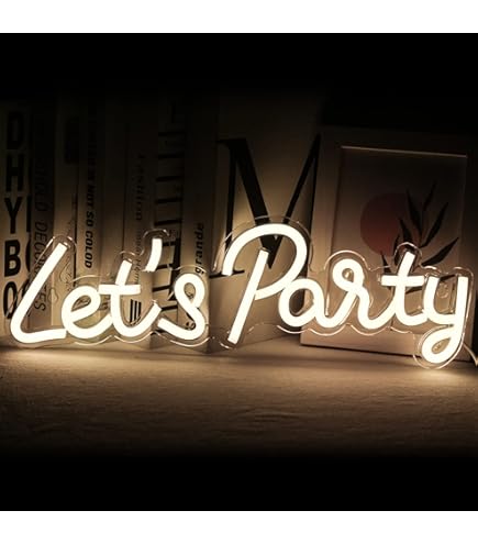 Let's Party Neon Signs, Arrinew LED Neon Light Sign voor Wanddecoratie, Art Decoratief Let's Party Neon Lights voor vrijgezellenfeest, verlovingsfeest, Verjaardagsfeest, Bruiloft