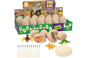 Lot de 12 dinosaurieägg för barn mellan 4 och 8 år, för födelsedagsfester, påsk