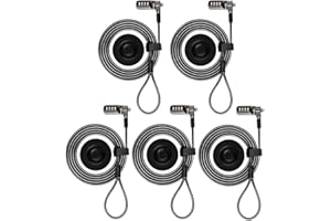 I3C Kabelschloss Sicherheitsschlosskabel Zahlenschloss Diebstahlsicherungs Kabel Zahlenkombinationschloss für Smartphone/Laptop/MacBook/iPad/iPhone/Tablets Lock Sicherheitsschloss (Schwarze 5Pcs)