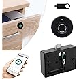 Escozor® DFL05 with Mobile App Smart Furniture Digital Keyless Lock for Home (Fingerprint Lock with BLE Mobile App Control) Round Shape with 20 Fingerprints & Different E-Key (Black) (Smart Life App)